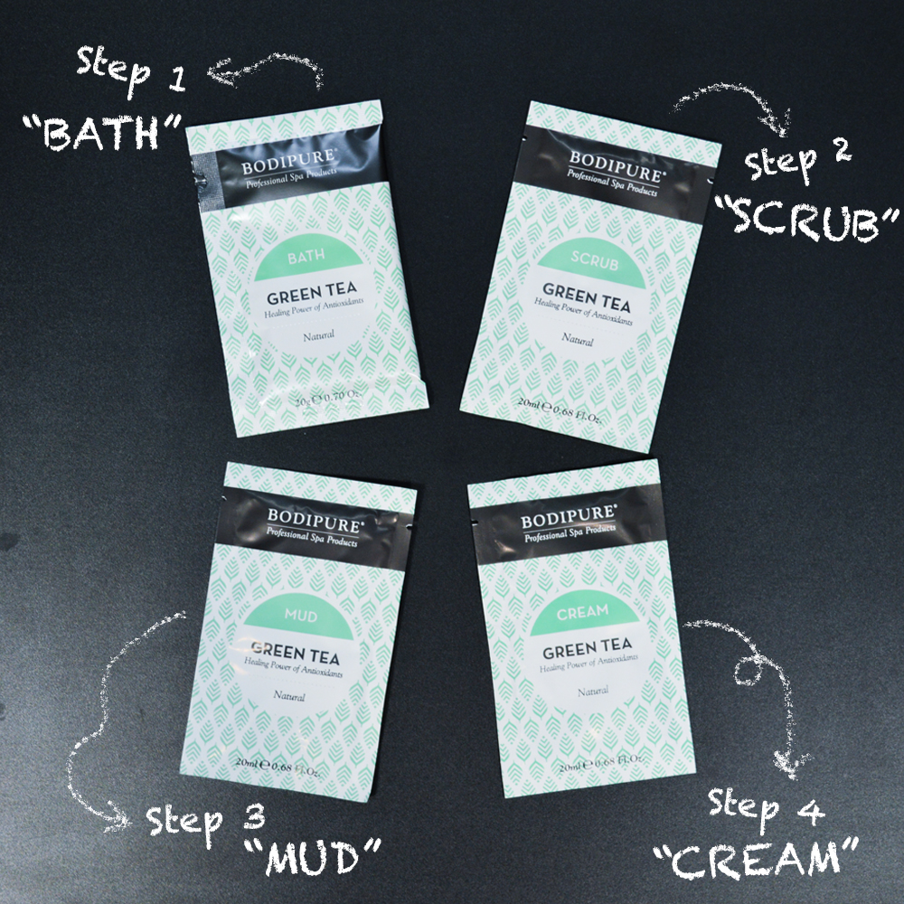Green Tea single use 4step mani/pedi spa Kit Bodipure Professional