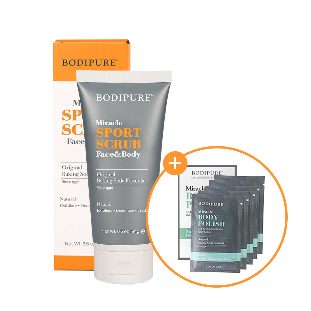 Miracle Sport Face & Body Scrub 6.5 oz +Body Polish 5 Packets Box